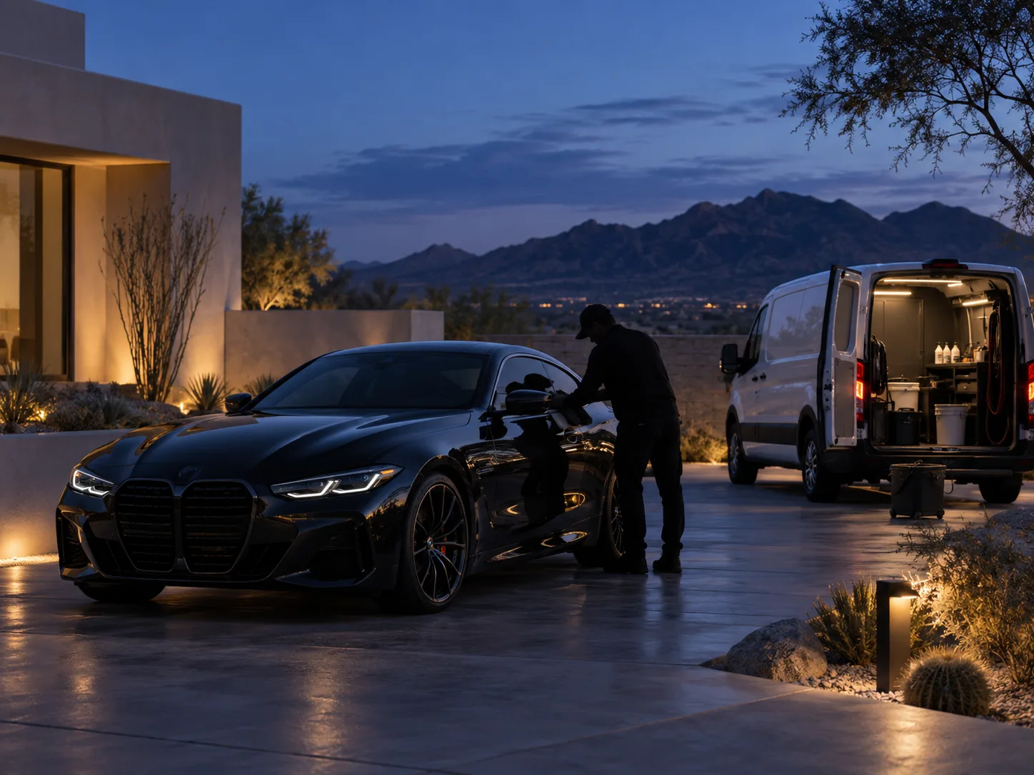 Mobile detailing at an Arizona service location